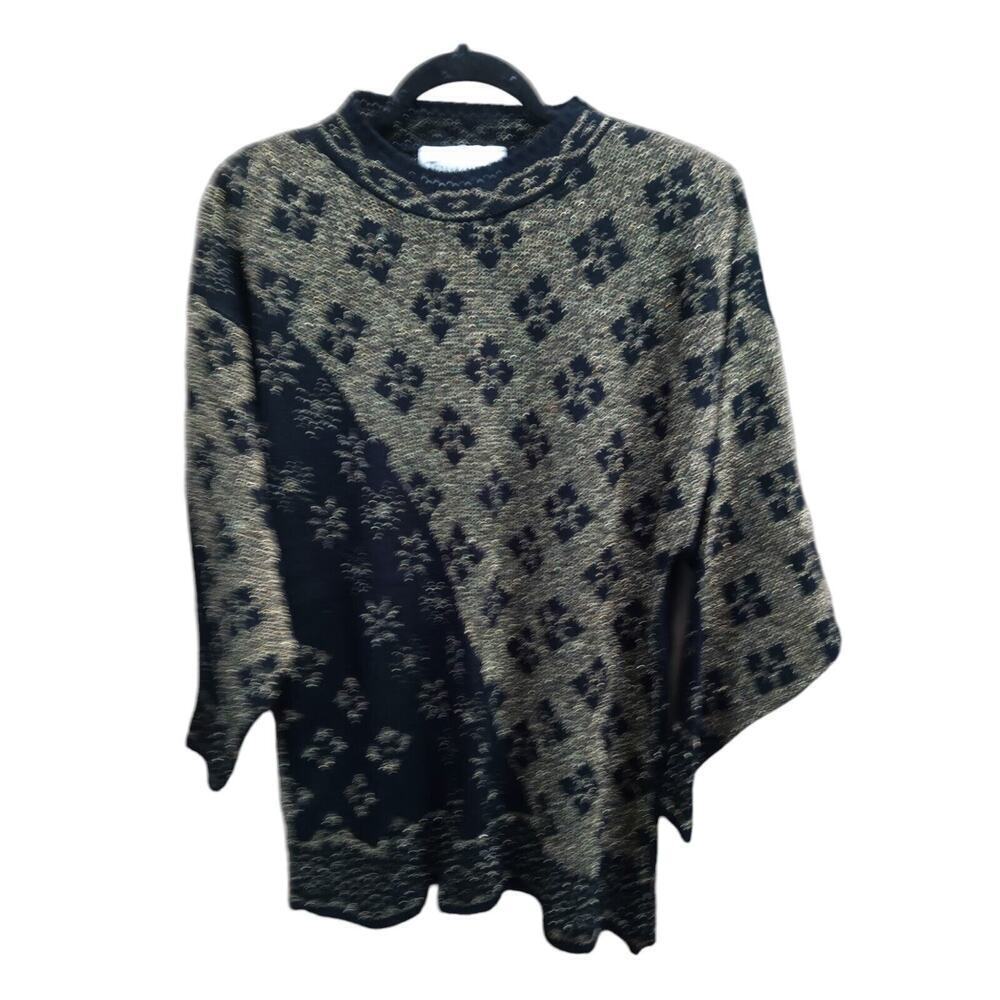 VINTAGE Sparkly Black And Gold TRIMMINGS Brand Plus Size Sweater Top Size 18
